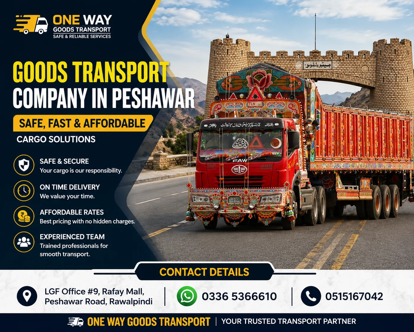 Goods Transport Company in Peshawar – Safe, Fast & Affordable Cargo Solutions
