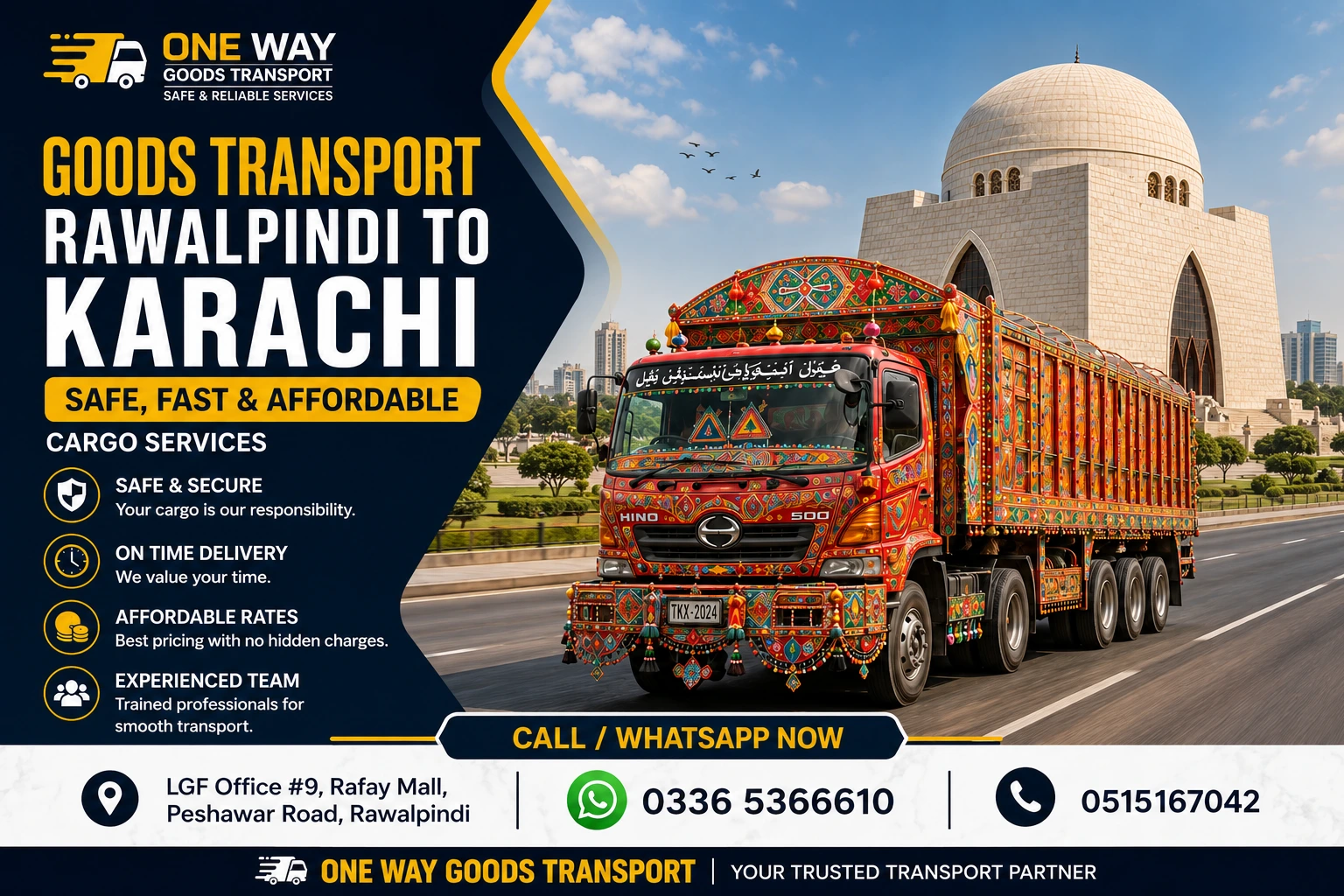 Reliable Rawalpindi to Karachi Cargo Service Fast, Secure & Affordable