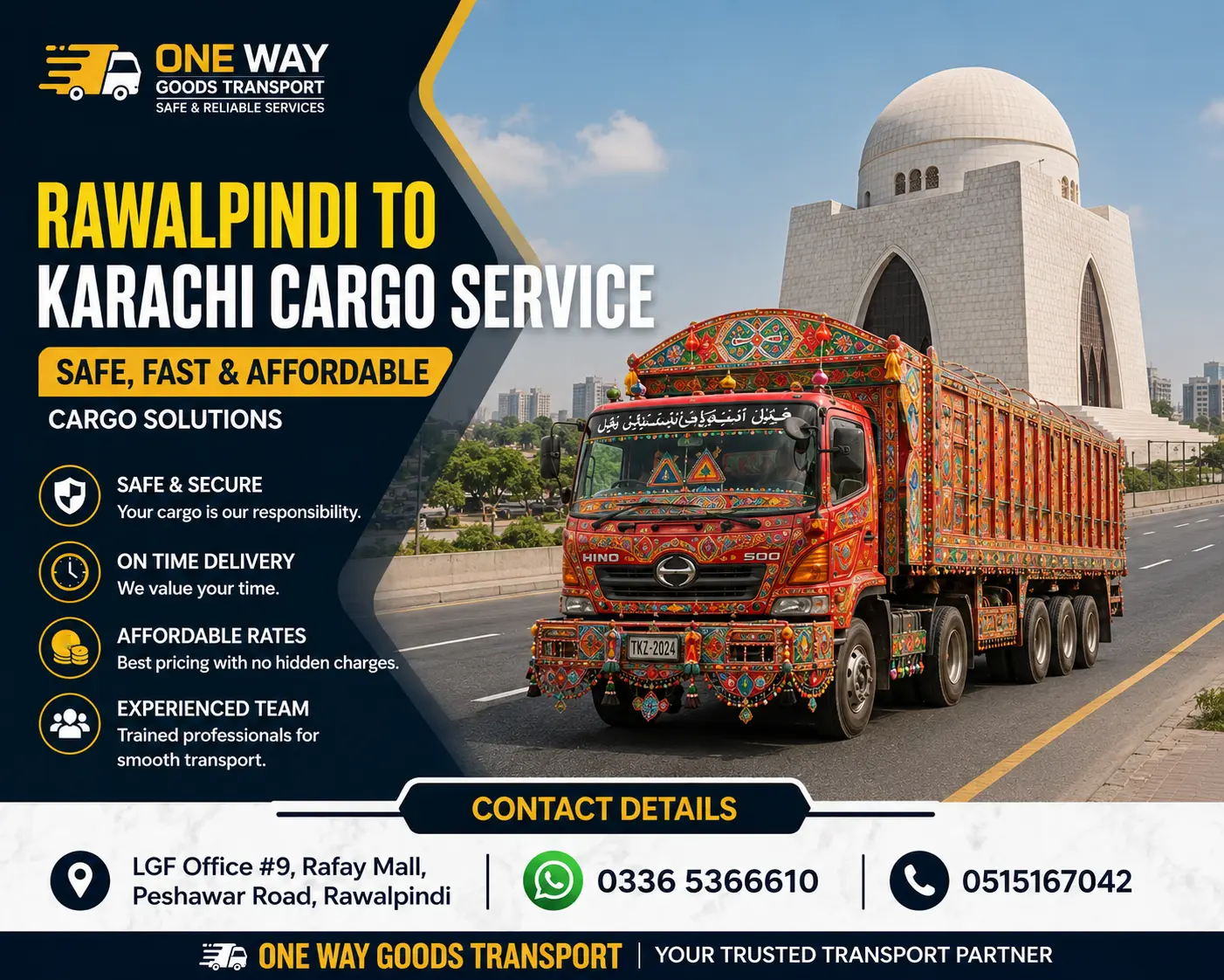 How to Choose the Best Cargo Service from Rawalpindi to Karachi